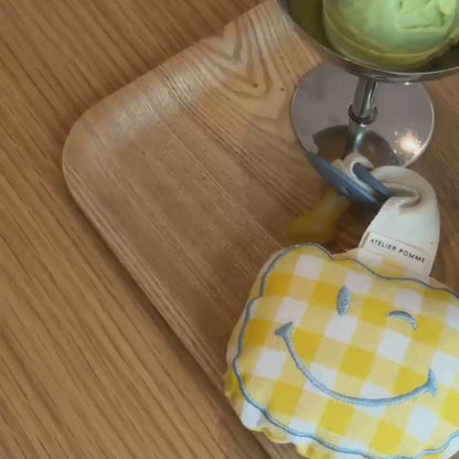 PACIFIER CLOTH POMME | CHECKED BUTTER YELLOW